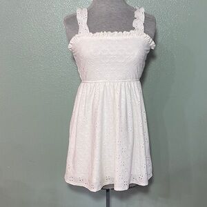 Three Hearts White Eyelet Baby Doll Top